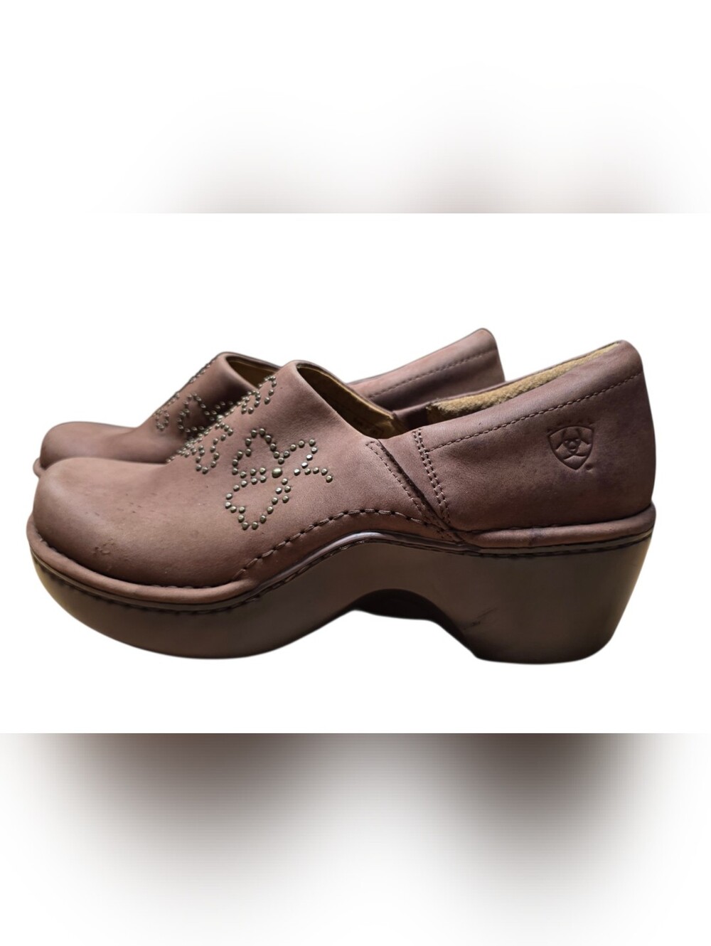 Ariat Brown Studded  Shoes Clog Style Size 9